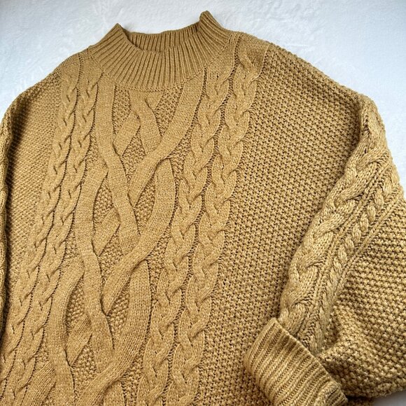 Ava & Viv Womens Sweater D.Tan Sz 4X Mock Neck Pullover Chunky Oldmoney preppy - Picture 9 of 10
